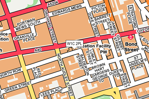 W1C 2PL map - OS OpenMap – Local (Ordnance Survey)