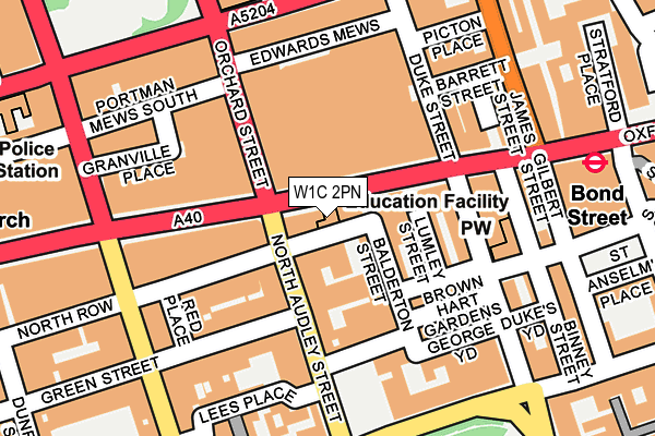 W1C 2PN map - OS OpenMap – Local (Ordnance Survey)