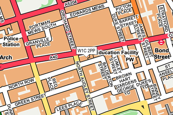 W1C 2PP map - OS OpenMap – Local (Ordnance Survey)