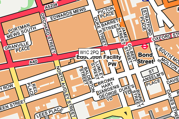 W1C 2PQ map - OS OpenMap – Local (Ordnance Survey)