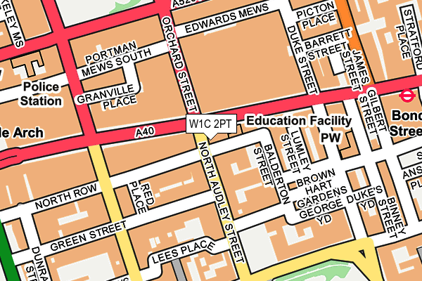 W1C 2PT map - OS OpenMap – Local (Ordnance Survey)