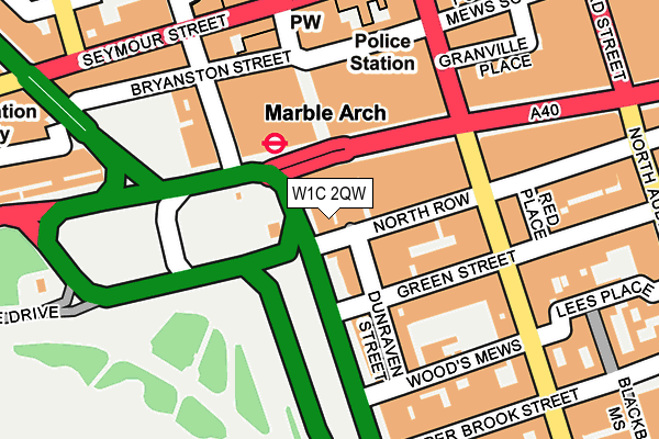 W1C 2QW map - OS OpenMap – Local (Ordnance Survey)