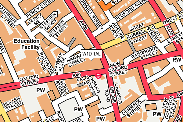 W1D 1AL map - OS OpenMap – Local (Ordnance Survey)