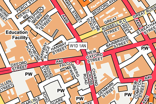 W1D 1AN map - OS OpenMap – Local (Ordnance Survey)