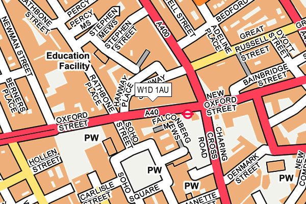 W1D 1AU map - OS OpenMap – Local (Ordnance Survey)