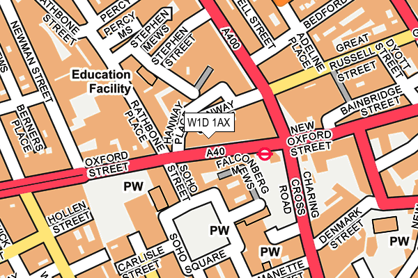 W1D 1AX map - OS OpenMap – Local (Ordnance Survey)