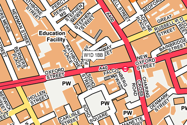 W1D 1BB map - OS OpenMap – Local (Ordnance Survey)