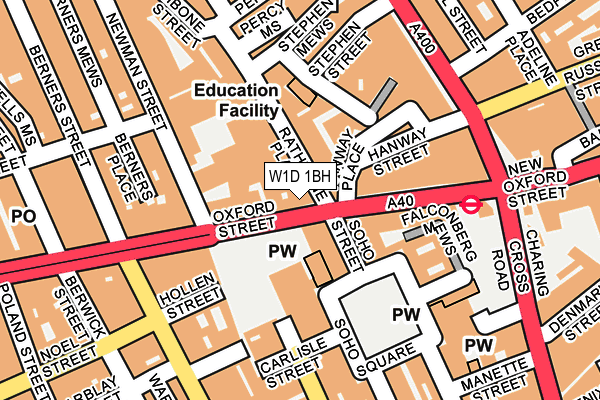W1D 1BH map - OS OpenMap – Local (Ordnance Survey)