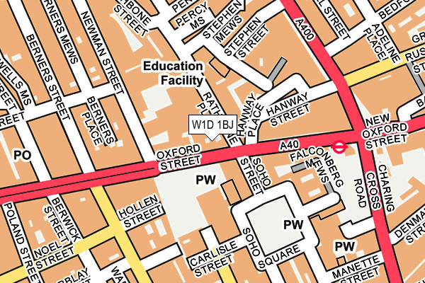 W1D 1BJ map - OS OpenMap – Local (Ordnance Survey)