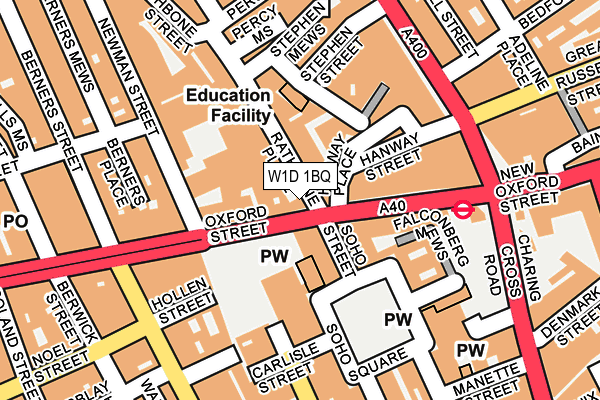 W1D 1BQ map - OS OpenMap – Local (Ordnance Survey)