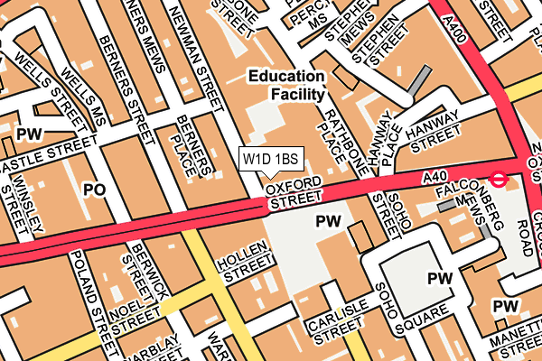 W1D 1BS map - OS OpenMap – Local (Ordnance Survey)