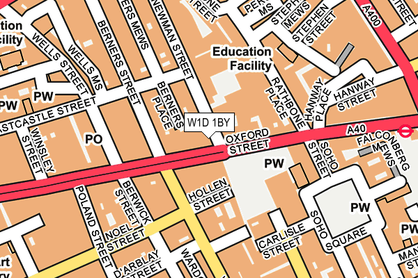 W1D 1BY map - OS OpenMap – Local (Ordnance Survey)