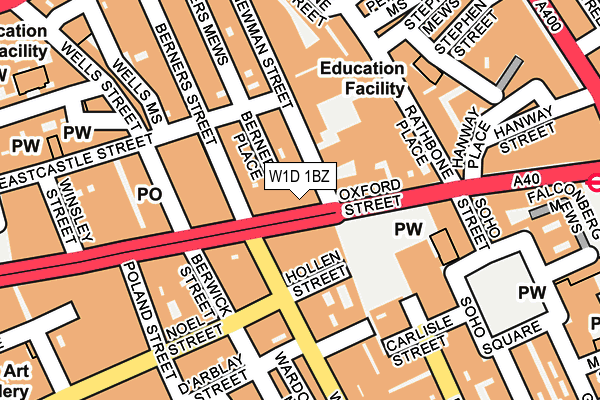 W1D 1BZ map - OS OpenMap – Local (Ordnance Survey)