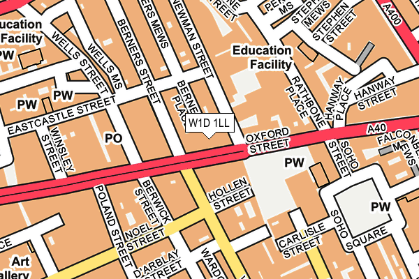 W1D 1LL map - OS OpenMap – Local (Ordnance Survey)