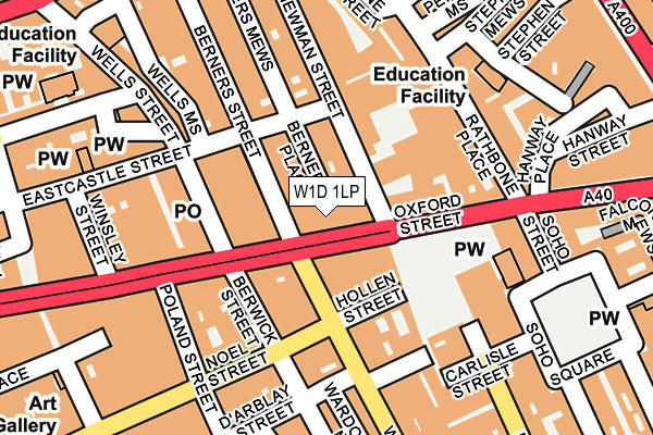 W1D 1LP map - OS OpenMap – Local (Ordnance Survey)