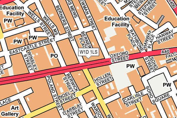 W1D 1LS map - OS OpenMap – Local (Ordnance Survey)
