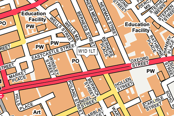 W1D 1LT map - OS OpenMap – Local (Ordnance Survey)