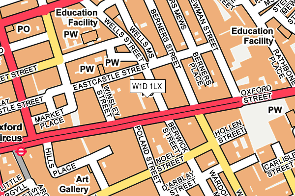 W1D 1LX map - OS OpenMap – Local (Ordnance Survey)