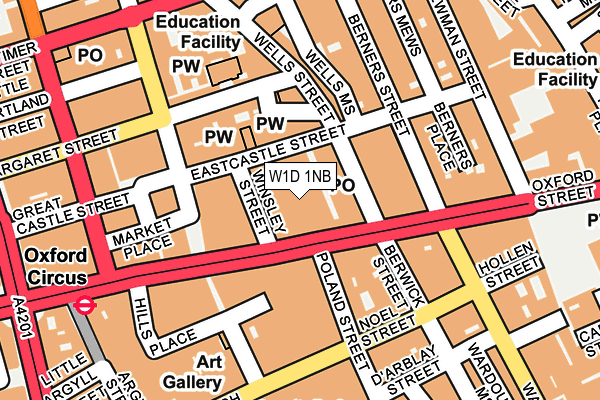 W1D 1NB map - OS OpenMap – Local (Ordnance Survey)