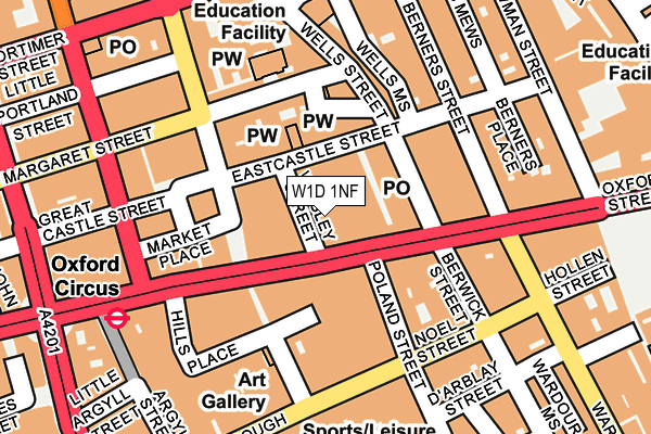 W1D 1NF map - OS OpenMap – Local (Ordnance Survey)