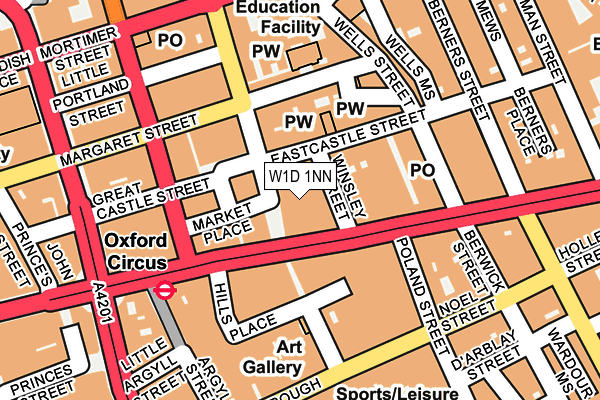 W1D 1NN map - OS OpenMap – Local (Ordnance Survey)