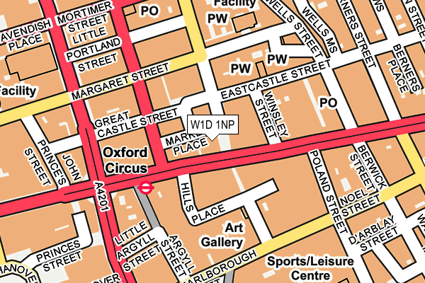 W1D 1NP map - OS OpenMap – Local (Ordnance Survey)