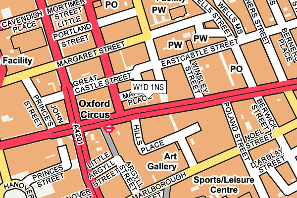 W1D 1NS map - OS OpenMap – Local (Ordnance Survey)