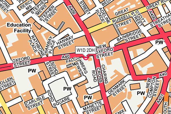 W1D 2DH map - OS OpenMap – Local (Ordnance Survey)