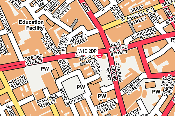 W1D 2DP map - OS OpenMap – Local (Ordnance Survey)