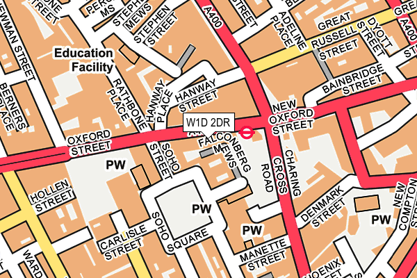 W1D 2DR map - OS OpenMap – Local (Ordnance Survey)