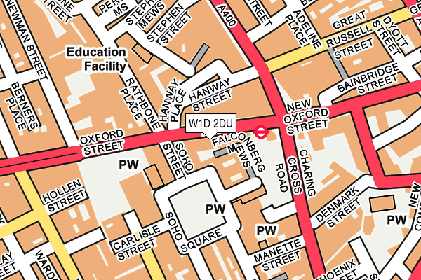 W1D 2DU map - OS OpenMap – Local (Ordnance Survey)