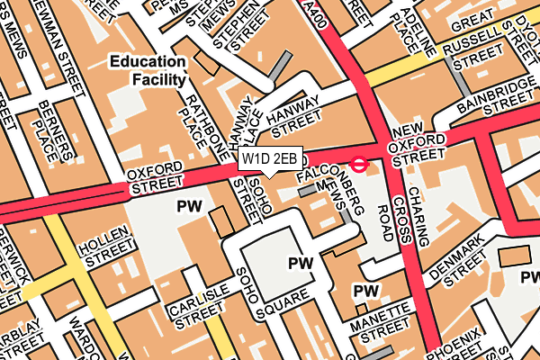 W1D 2EB map - OS OpenMap – Local (Ordnance Survey)