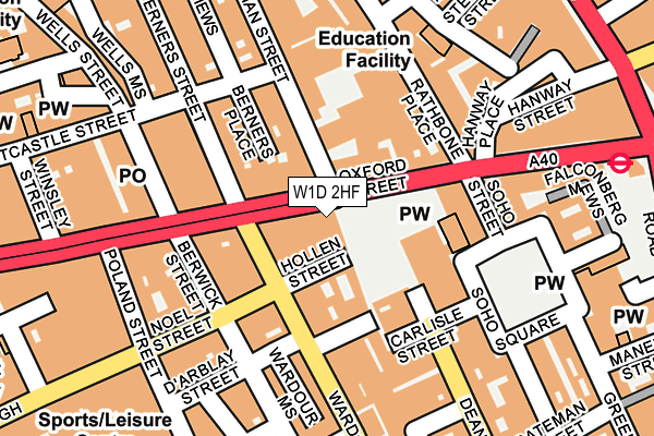 W1D 2HF map - OS OpenMap – Local (Ordnance Survey)