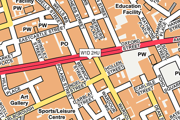 W1D 2HU map - OS OpenMap – Local (Ordnance Survey)