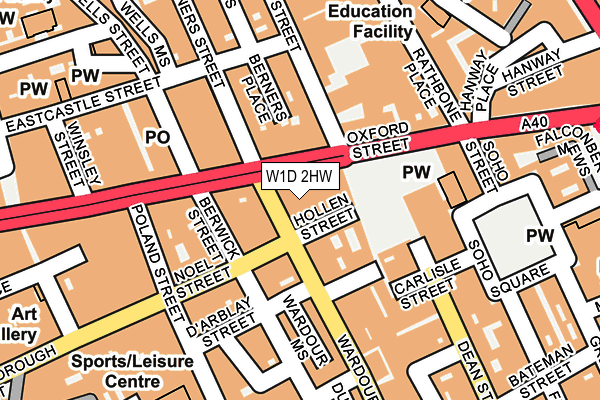 W1D 2HW map - OS OpenMap – Local (Ordnance Survey)