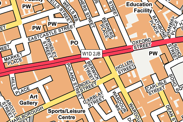 W1D 2JB map - OS OpenMap – Local (Ordnance Survey)