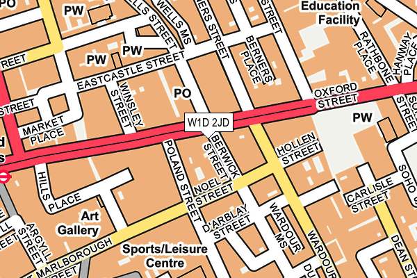 W1D 2JD map - OS OpenMap – Local (Ordnance Survey)