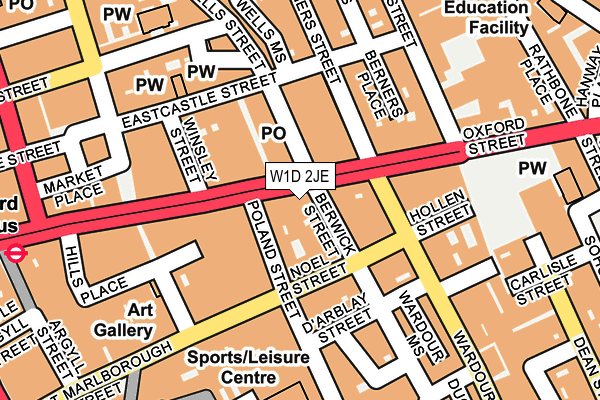 W1D 2JE map - OS OpenMap – Local (Ordnance Survey)
