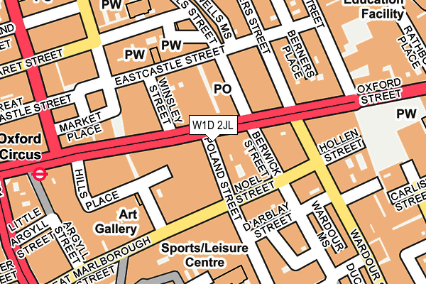 W1D 2JL map - OS OpenMap – Local (Ordnance Survey)