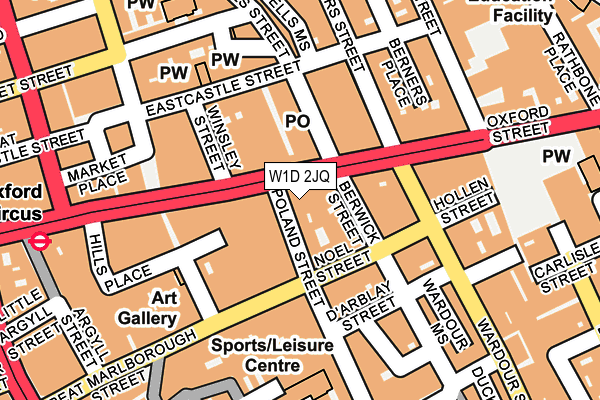 W1D 2JQ map - OS OpenMap – Local (Ordnance Survey)