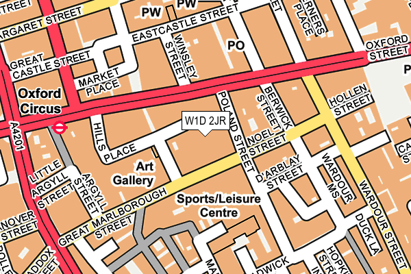 W1D 2JR map - OS OpenMap – Local (Ordnance Survey)