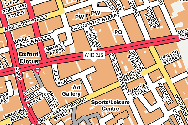 W1D 2JS map - OS OpenMap – Local (Ordnance Survey)