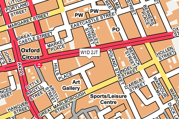W1D 2JT map - OS OpenMap – Local (Ordnance Survey)