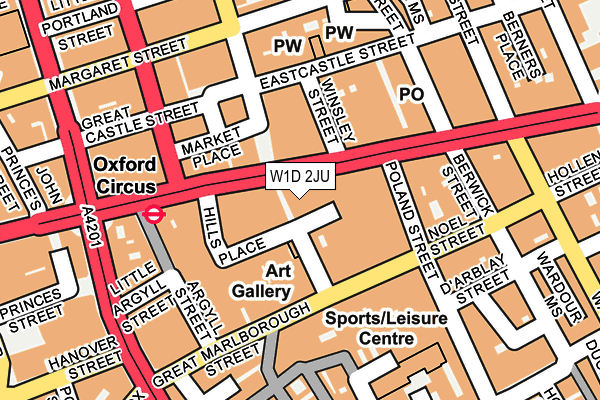 W1D 2JU map - OS OpenMap – Local (Ordnance Survey)