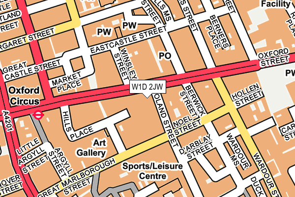 W1D 2JW map - OS OpenMap – Local (Ordnance Survey)