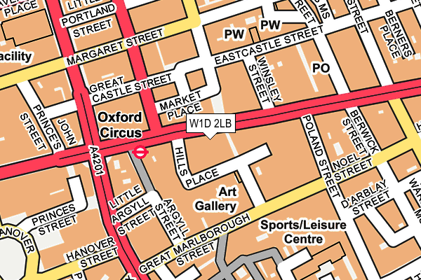 W1D 2LB map - OS OpenMap – Local (Ordnance Survey)