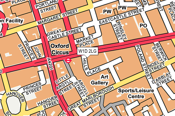 W1D 2LG map - OS OpenMap – Local (Ordnance Survey)
