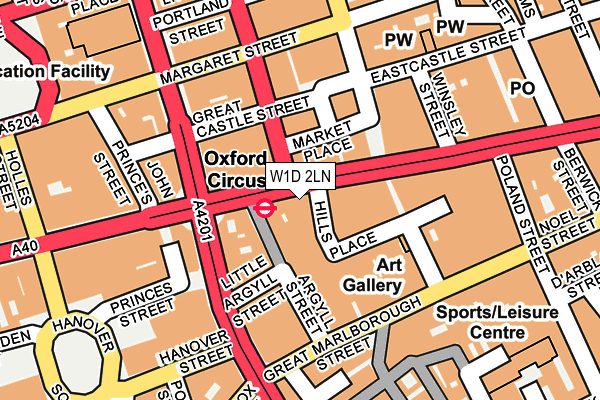 W1D 2LN map - OS OpenMap – Local (Ordnance Survey)