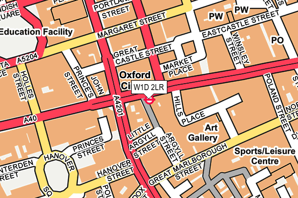 W1D 2LR map - OS OpenMap – Local (Ordnance Survey)