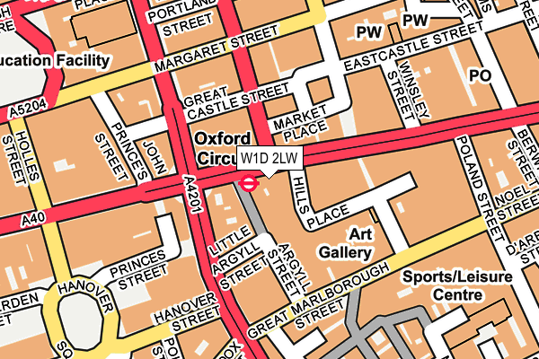 W1D 2LW map - OS OpenMap – Local (Ordnance Survey)